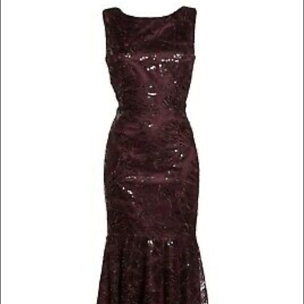 VINCE Camuto Floral Sequin Mermaid Gown - Picture 5 of 14